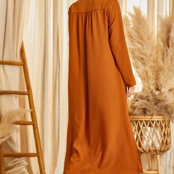 Savanna Jane Button Down Print Maxi Shirt Dress w/embroidery - NWT - Size Small - Picture 3 of 4